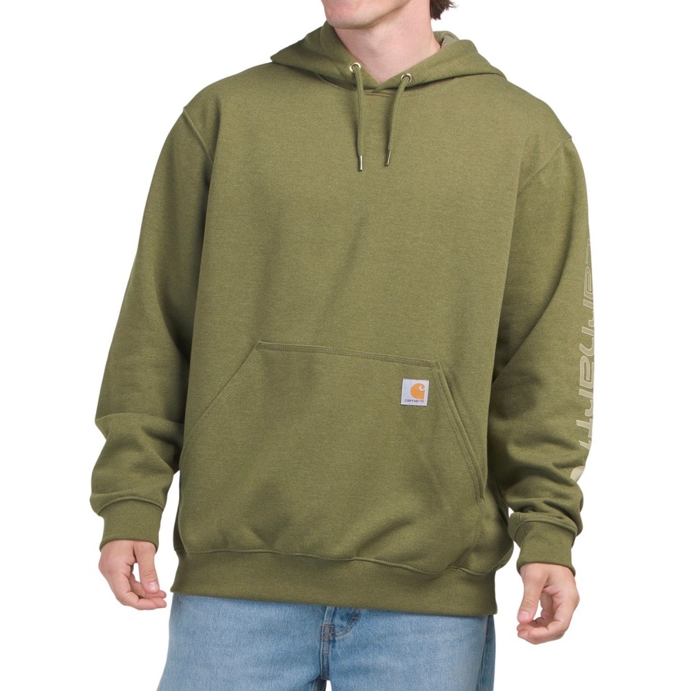 Carhartt Mens K288 Loose Fit Midweight Logo Sleeve Hoodie Green Medium NEW NWOT